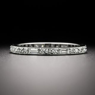 Art Deco Baguette and Round Diamond Eternity Band, Size 5 1/2 - 2