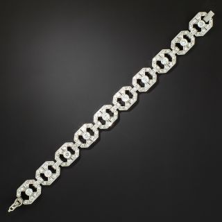 Art Deco Buckle Link Diamond Bracelet - 2