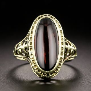 Art Deco Cabochon Garnet Ring by Allsopp-Stellar - 2