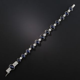 Art Deco Cabochon Sapphire and Diamond Bracelet - 3