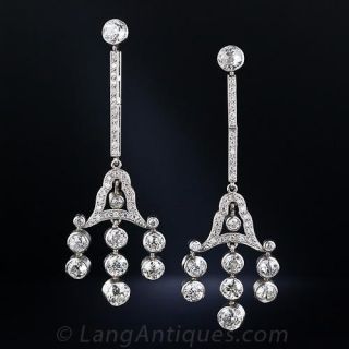 Art Deco Chandelier Diamond Earrings - 1