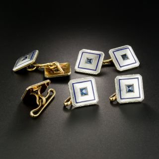 Art Deco Cuff Link and Stud Set by L.E. Garrigus