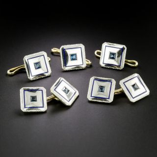 Art Deco Cuff Link and Stud Set by L.E. Garrigus - 1