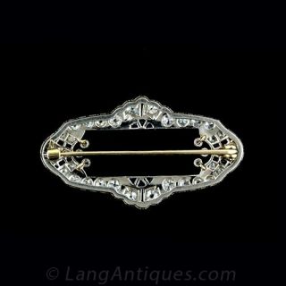 Art Deco Diamond and Calibre Sapphire Pin, Circa 1925