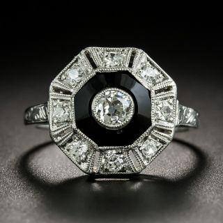 Art Deco Diamond and Onyx Ring - 2