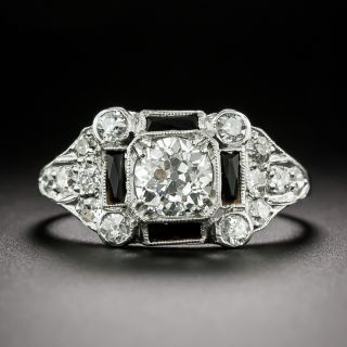 Art Deco Diamond and Onyx Ring by Klebanoff & Grossman - 4