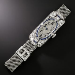 Art Deco Diamond and Sapphire Watch - 3
