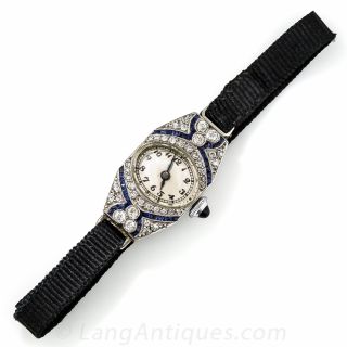 Art Deco Diamond and *Sapphire Watch