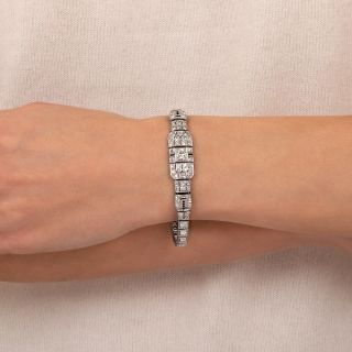 Art Deco Diamond and Synthetic Sapphire Bracelet