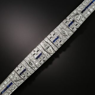 Art Deco Diamond and Synthetic Sapphire Bracelet - 2