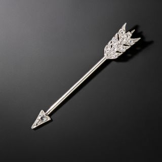 Art Deco Diamond Arrow Jabot Pin - 1