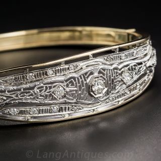 Art Deco Diamond Bangle Bracelet 