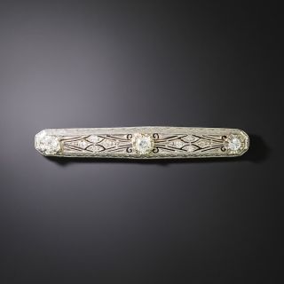Art Deco Diamond Bar Pin - 2