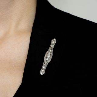 Art Deco Diamond Bar Pin