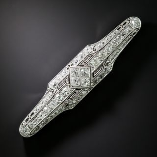 Art Deco Diamond Bar Pin - 1