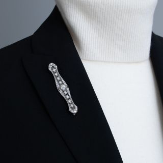 Art Deco Diamond Bar Pin by William Wise & Son