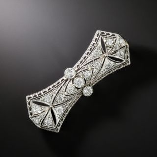 Art Deco Diamond Bow Brooch - 5