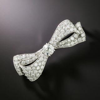 Art Deco Diamond Bow Brooch - 1