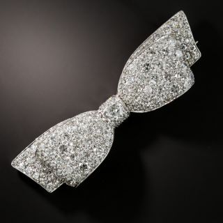 Art Deco Diamond Bow Pendant/Brooch - 1