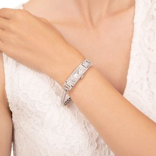 Art Deco Diamond Bracelet Watch by Péry