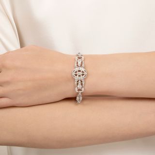 Art Deco Diamond Bracelet with Marquise Center