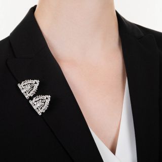 Art Deco Diamond Brooch and Dress Clips