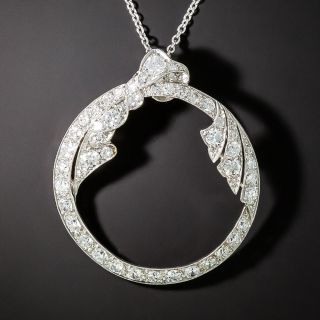 Art Deco Diamond Circle Pendant/Brooch - 2
