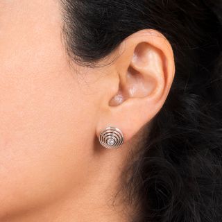 Art Deco Diamond Circular Earrings 