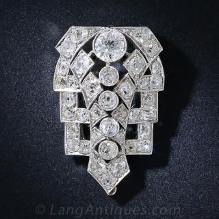 Art Deco Diamond Clip Brooch