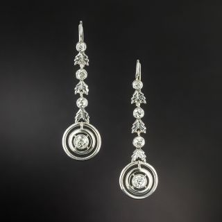 Art Deco  Diamond Dangle Earrings - 2