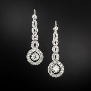 Art Deco Diamond Dangle Earrings - 2