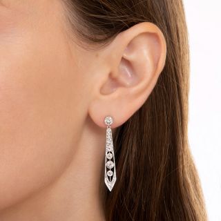Art Deco Diamond Dart Earrings