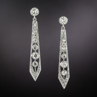 Art Deco Diamond Dart Earrings - 4