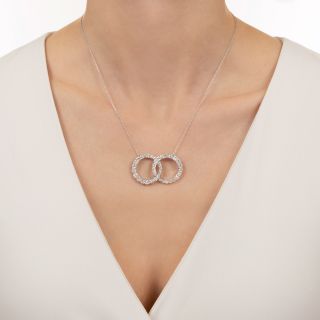 Art Deco Diamond Double-Circle Necklace