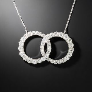 Art Deco Diamond Double-Circle Necklace - 2