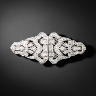 Art Deco Diamond Dress Clips/Brooch - 2