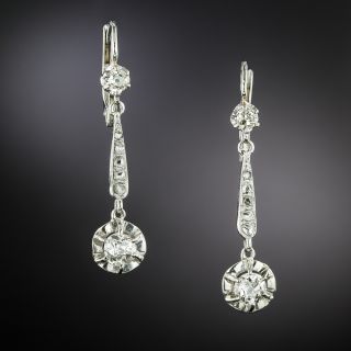 Art Deco Diamond Drop Earrings - 2