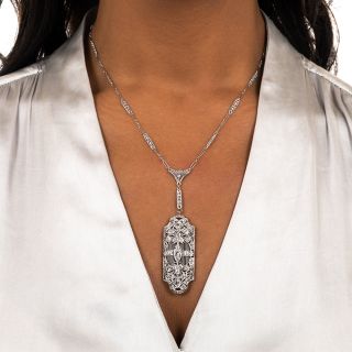 Art Deco Diamond Drop Pendant