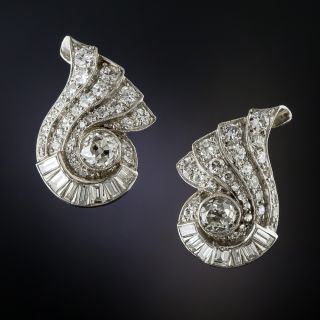 Art Deco Diamond Earrings - 5