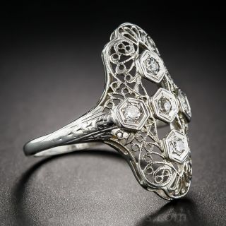 Art Deco Diamond Filigree Dinner Ring