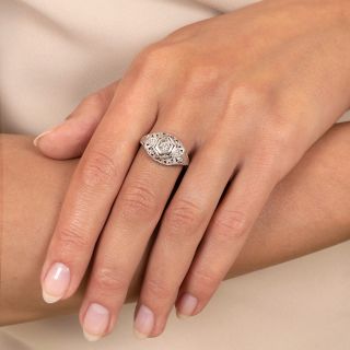 Art Deco Diamond Filigree Engagement Ring