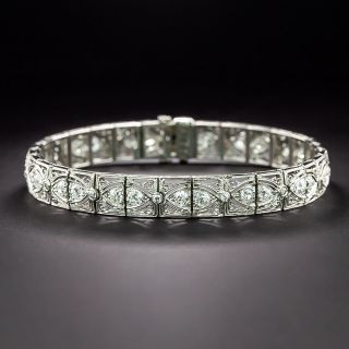 Art Deco Diamond Filigree Line Bracelet - 2