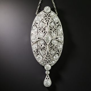 Art Deco Diamond Lavaliere Necklace - 5