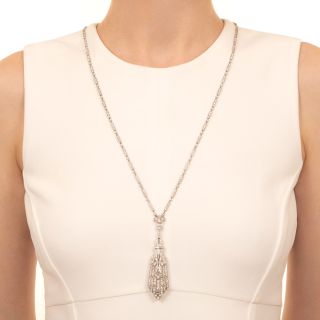 Art Deco Diamond Lorgnette Necklace
