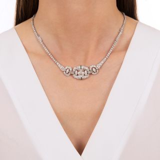 Art Deco Diamond Necklace/Bracelets Combo by Katz & Ogush