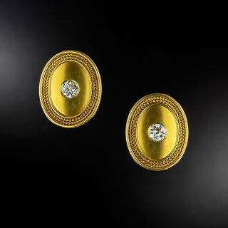 Art Deco Diamond Oval Earrings by Theodore B. Starr - 2