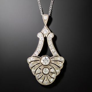 Art Deco Diamond Palmette/Butterfly Pendant - 2