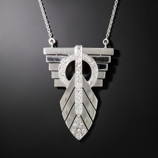 Art Deco Diamond Pendant Necklace - 2