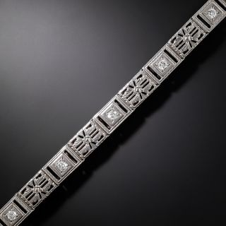 Art Deco Diamond Pierced Link Bracelet - 3