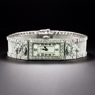 Art Deco Diamond Platinum Mesh Watch - 2